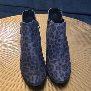 Style & Co. Gray Leopard Ankle Booties